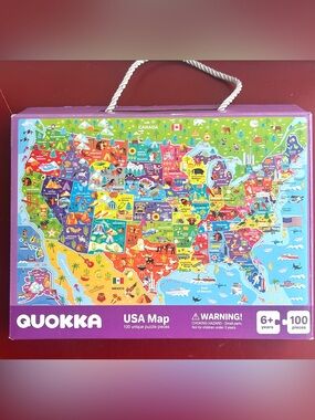 QUOKKA SET OF 2 Kids Puzzles USA MAP & SOLAR SYSTEM Ages 6+ 100pc